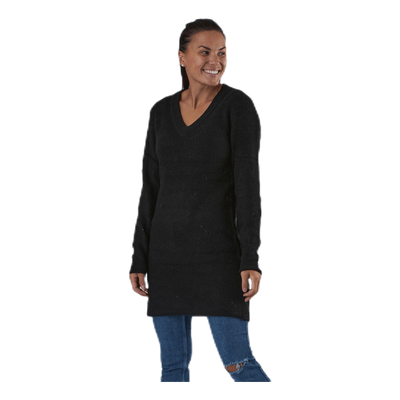 Ellen Ls V-Neck Knit Dress Black