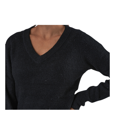 Ellen Ls V-Neck Knit Dress Black
