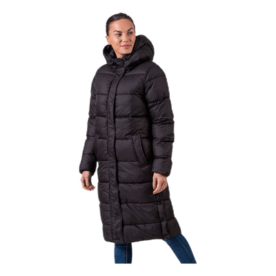 Cammie Long Quilted Coat Black