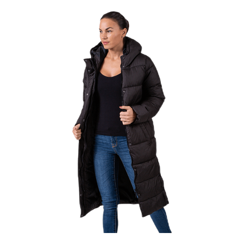 Cammie Long Quilted Coat Black