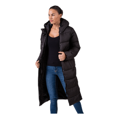 Cammie Long Quilted Coat Black