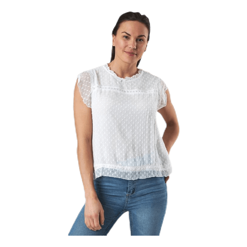 Flora Capsl Top Wvn White