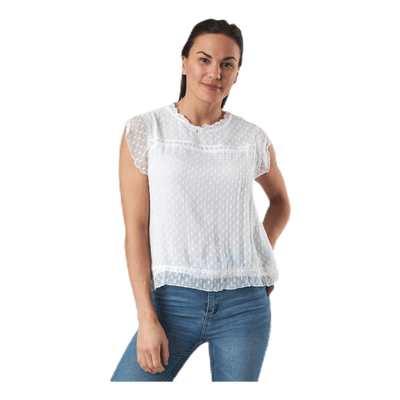 Flora Capsl Top Wvn White