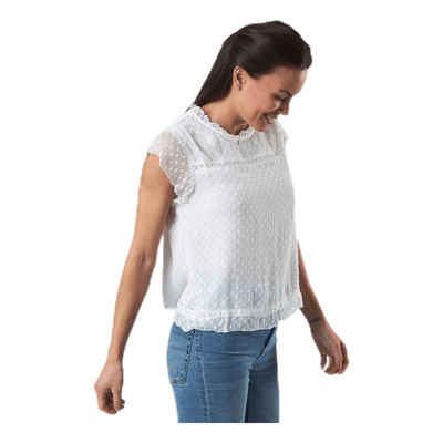Flora Capsl Top Wvn White