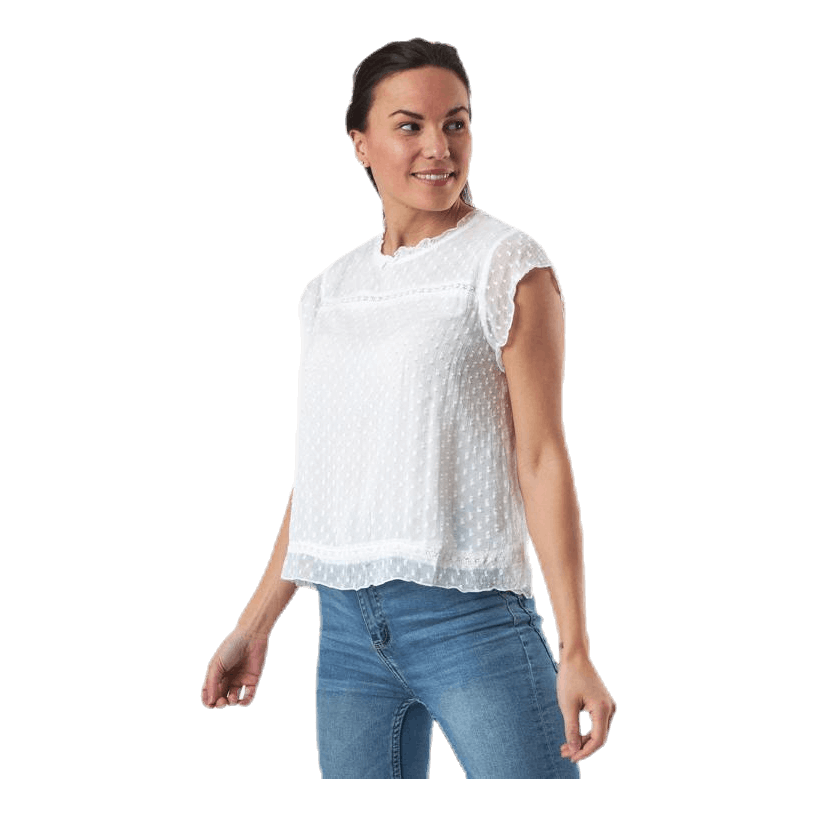 Flora Capsl Top Wvn White