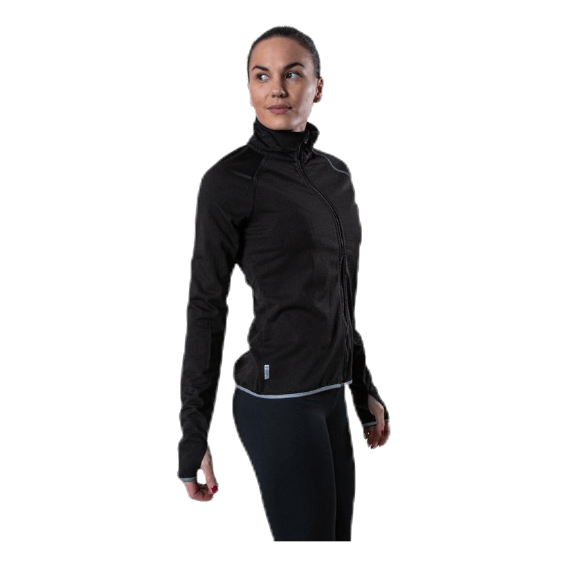 Performance Run Brushed Ls Zip Black