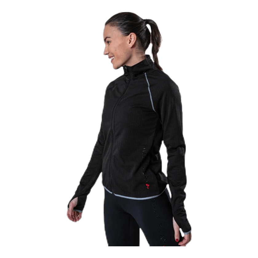 Performance Run Brushed Ls Zip Black