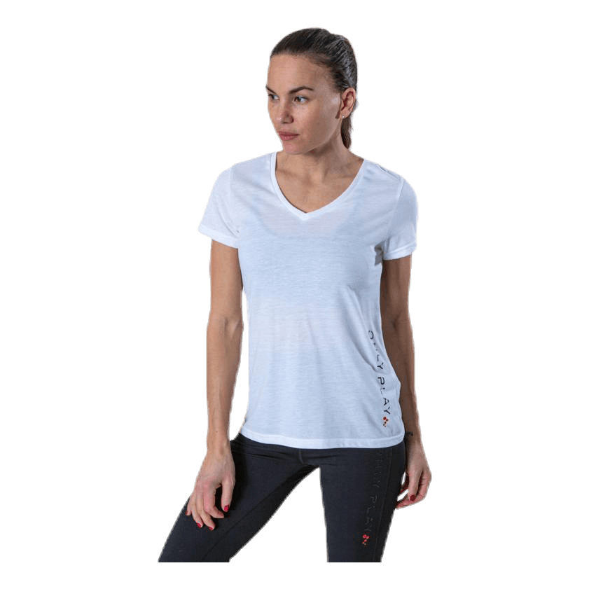Performance Athl V-Neck Ss Tee White