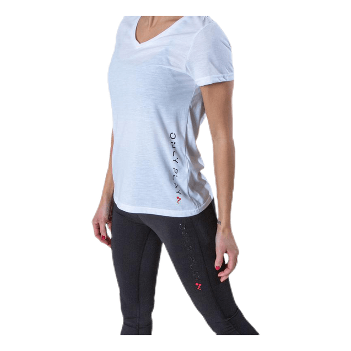 Performance Athl V-Neck Ss Tee White