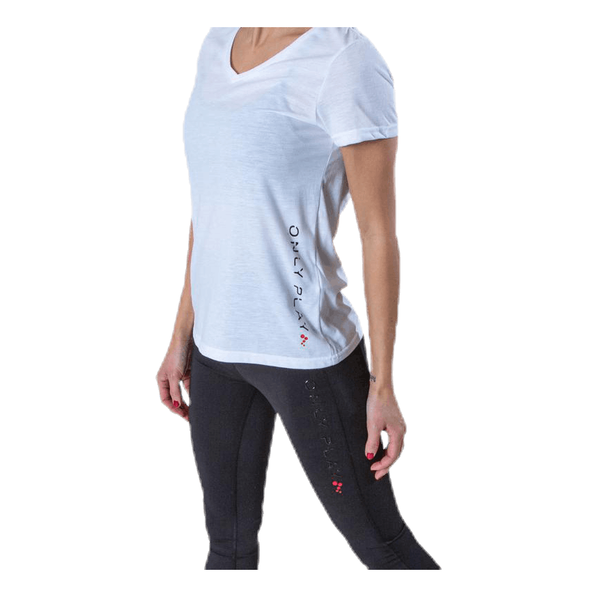 Performance Athl V-Neck Ss Tee White