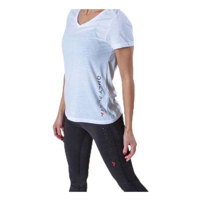 Performance Athl V-Neck Ss Tee White