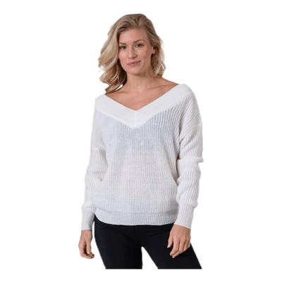 Melton Life L/S Pullover Knt White