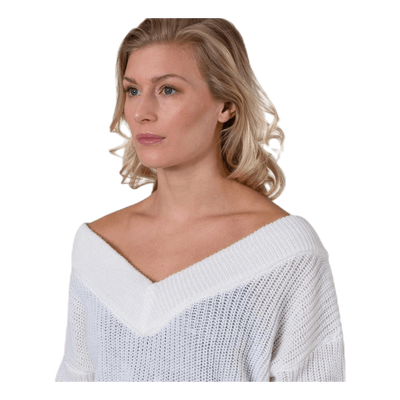 Melton Life L/S Pullover Knt White