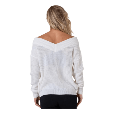 Melton Life L/S Pullover Knt White