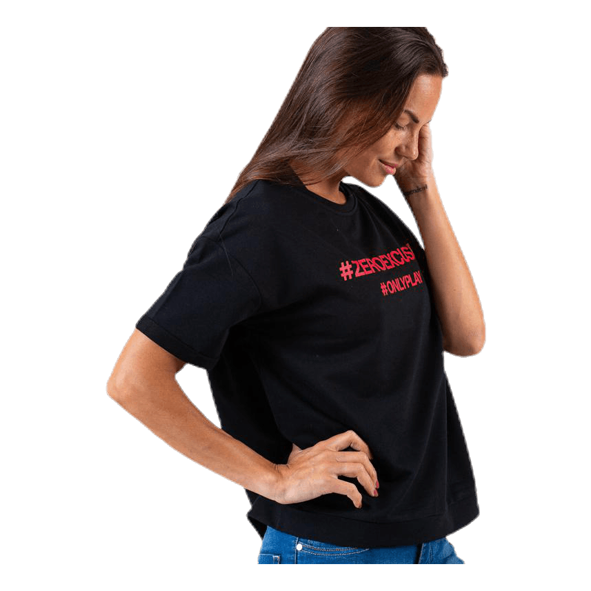 Arina Ss Loose Sweat Top Black