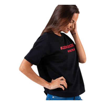 Arina Ss Loose Sweat Top Black