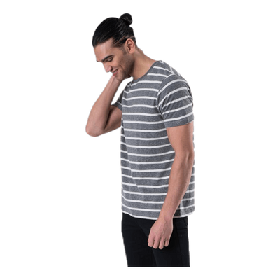 Striped Tee Ss Crew Neck Grey