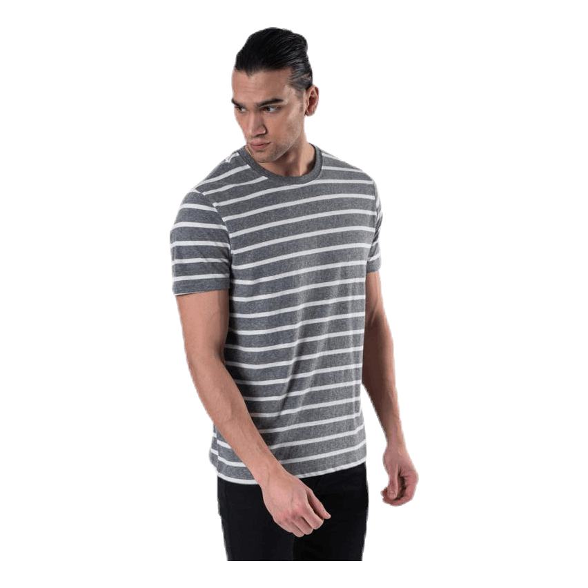 Striped Tee Ss Crew Neck Grey