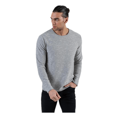 Slub Knit Crew Neck Sts Grey