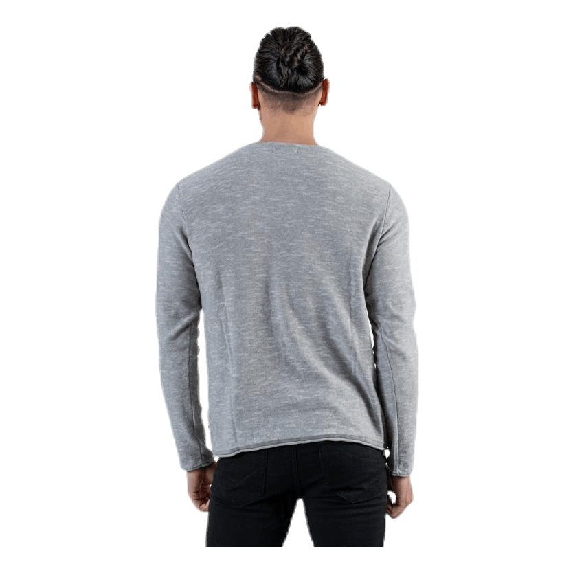 Slub Knit Crew Neck Sts Grey