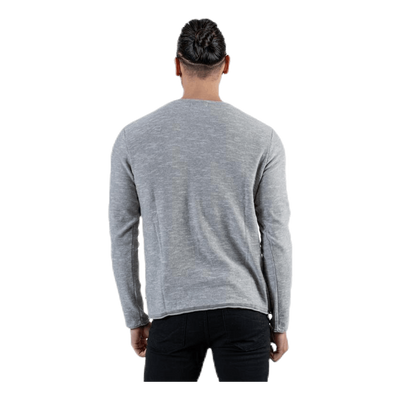 Slub Knit Crew Neck Sts Grey