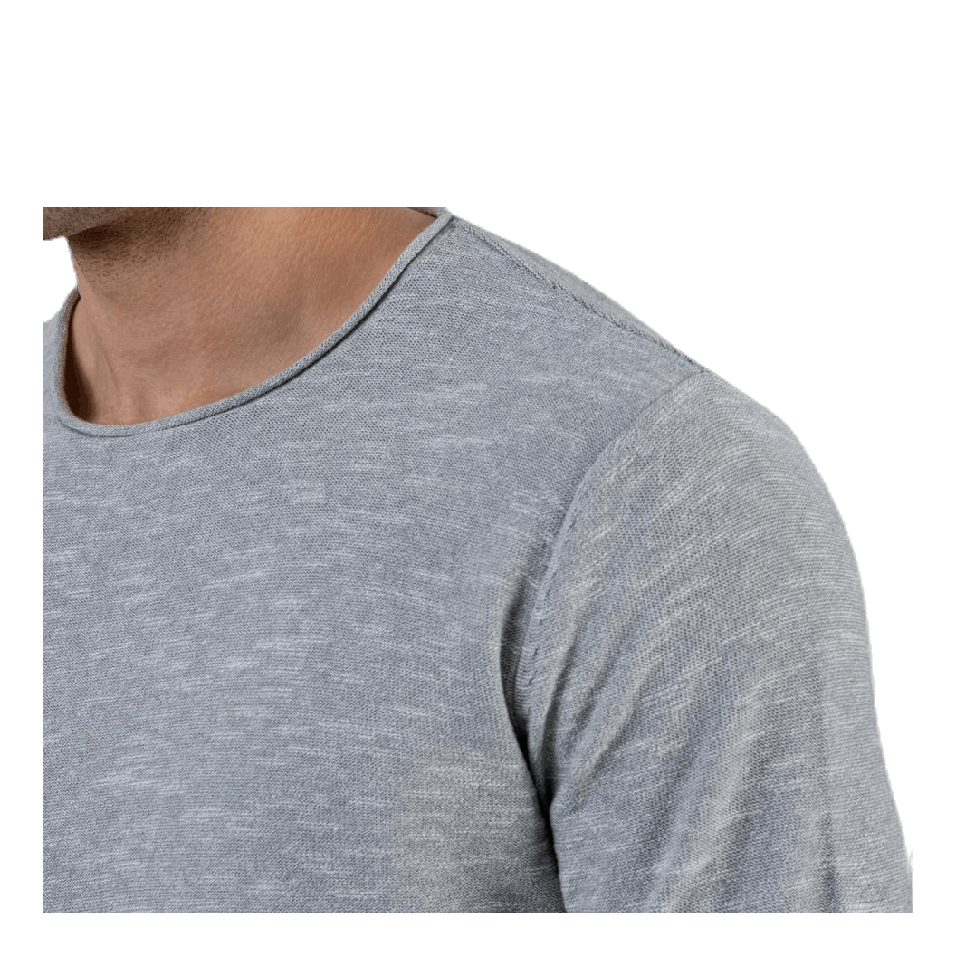 Slub Knit Crew Neck Sts Grey