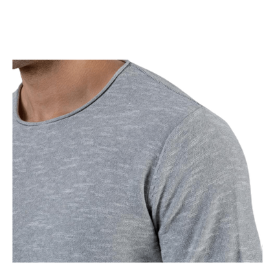 Slub Knit Crew Neck Sts Grey