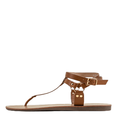 Maya Pu Ankle Wrap Sandal Brown
