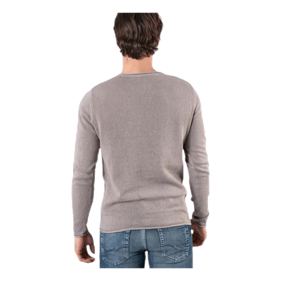 Linen Knit Crew Neck Grey