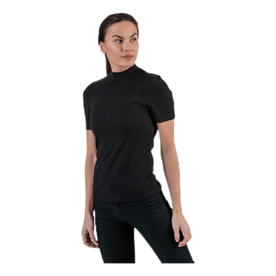 Kylie Ss T-Neck Top  Black