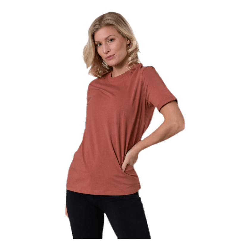 Ria Ss Fold Up Solid Tee Brown