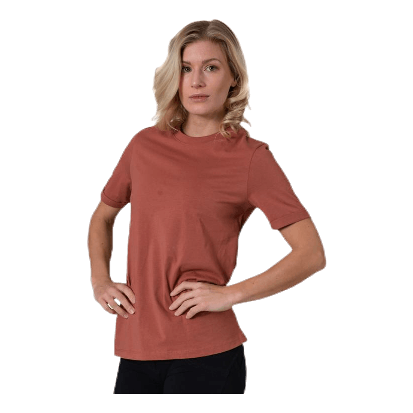 Ria Ss Fold Up Solid Tee Brown