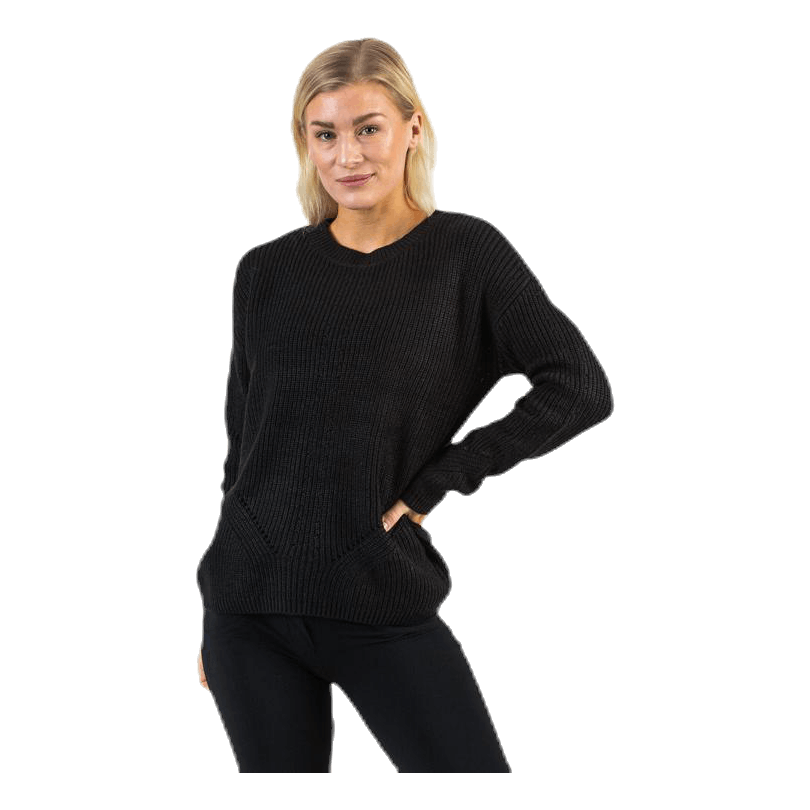Karie Ls O-Neck Knit Black