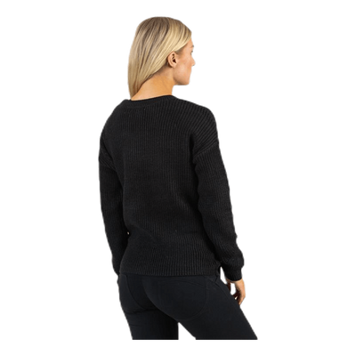 Karie Ls O-Neck Knit Black