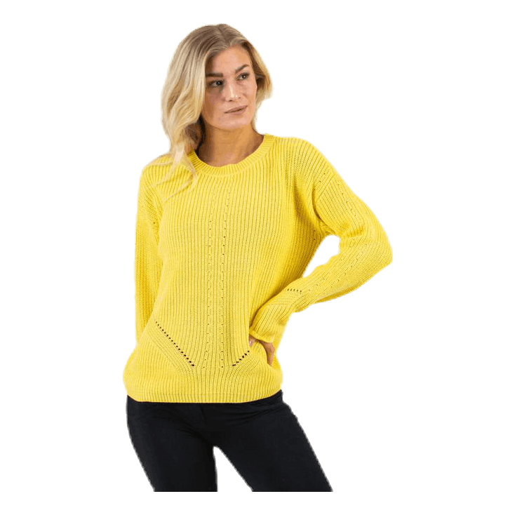 Karie Ls O-Neck Knit Yellow