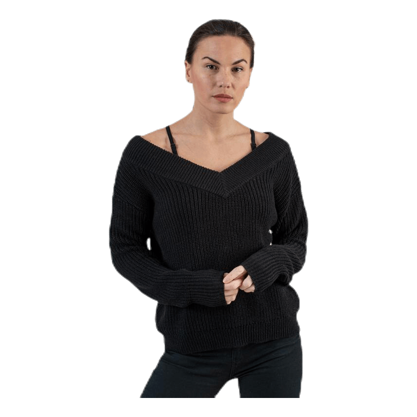 Melton Life L/S Pullover Knt Black