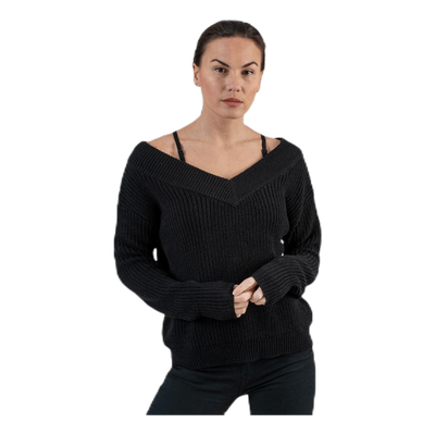 Melton Life L/S Pullover Knt Black
