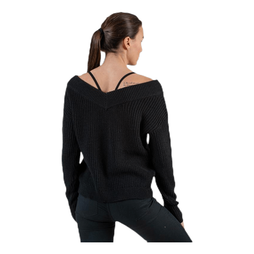Melton Life L/S Pullover Knt Black