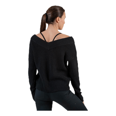 Melton Life L/S Pullover Knt Black