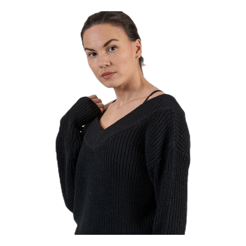 Melton Life L/S Pullover Knt Black
