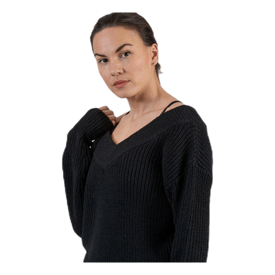 Melton Life L/S Pullover Knt Black