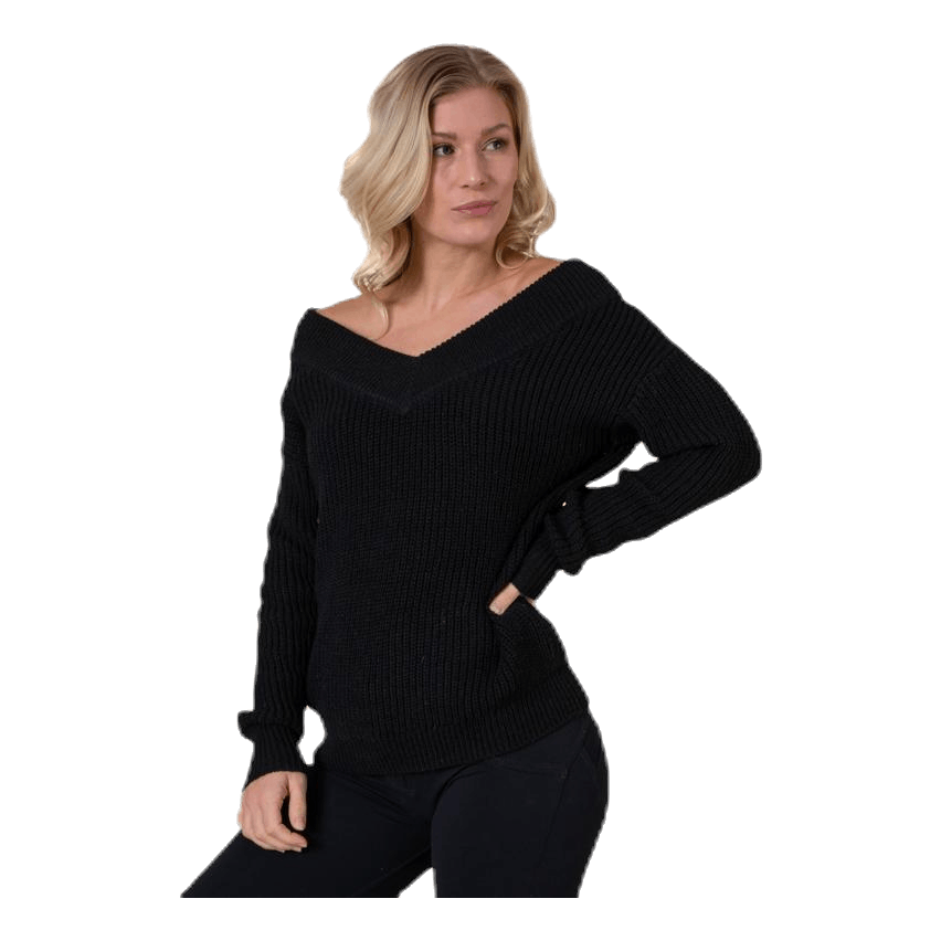 Melton Life L/S Pullover Knt Black