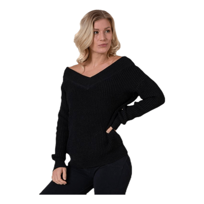 Melton Life L/S Pullover Knt Black