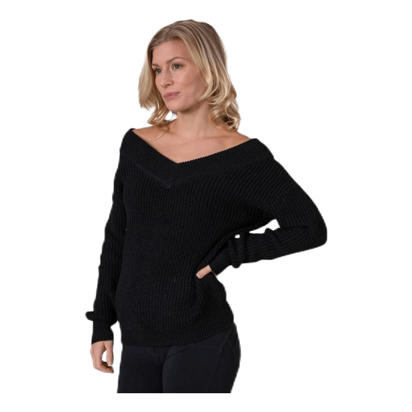 Melton Life L/S Pullover Knt Black