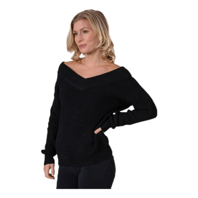 Melton Life L/S Pullover Knt Black