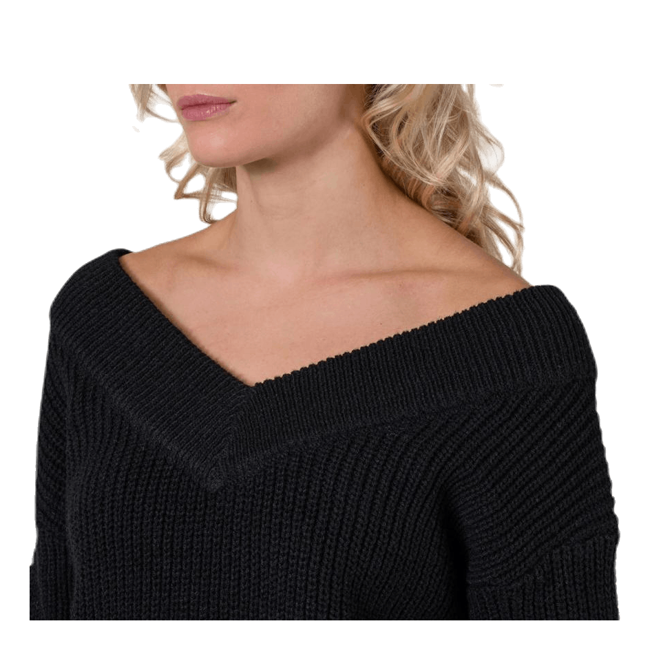 Melton Life L/S Pullover Knt Black
