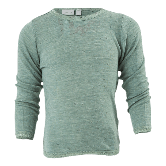 Wang Wool Needle Ls Top Green