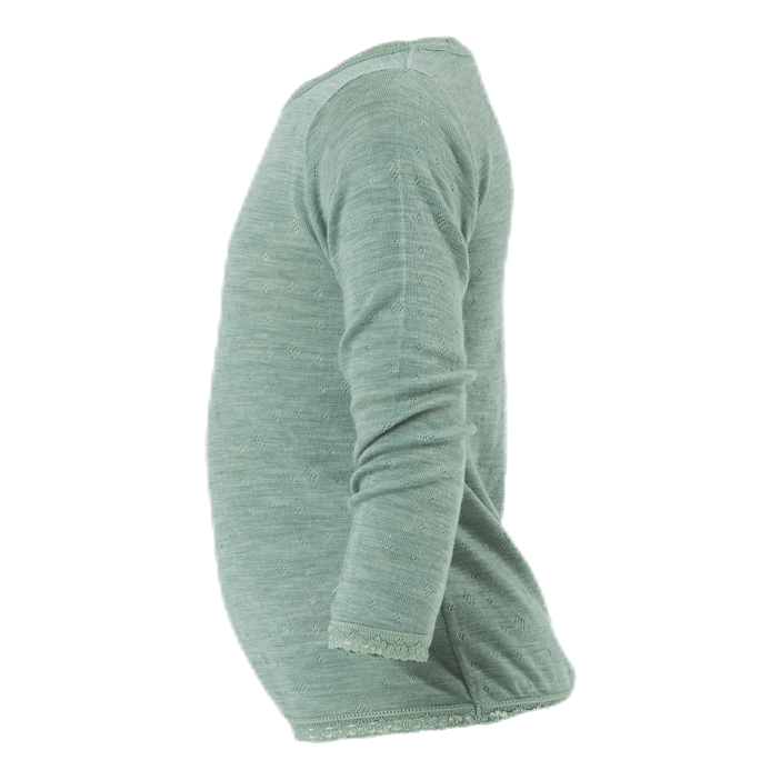 Wang Wool Needle Ls Top Green