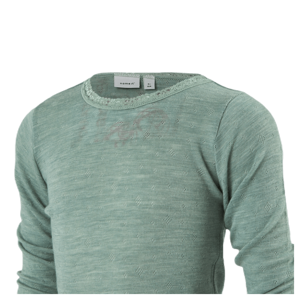 Wang Wool Needle Ls Top Green