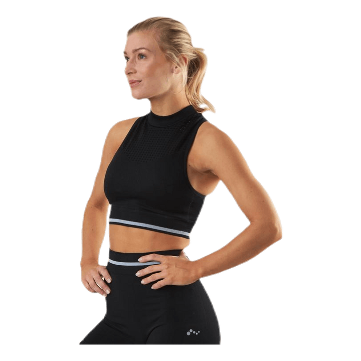 Aila Circular Sports Top Black